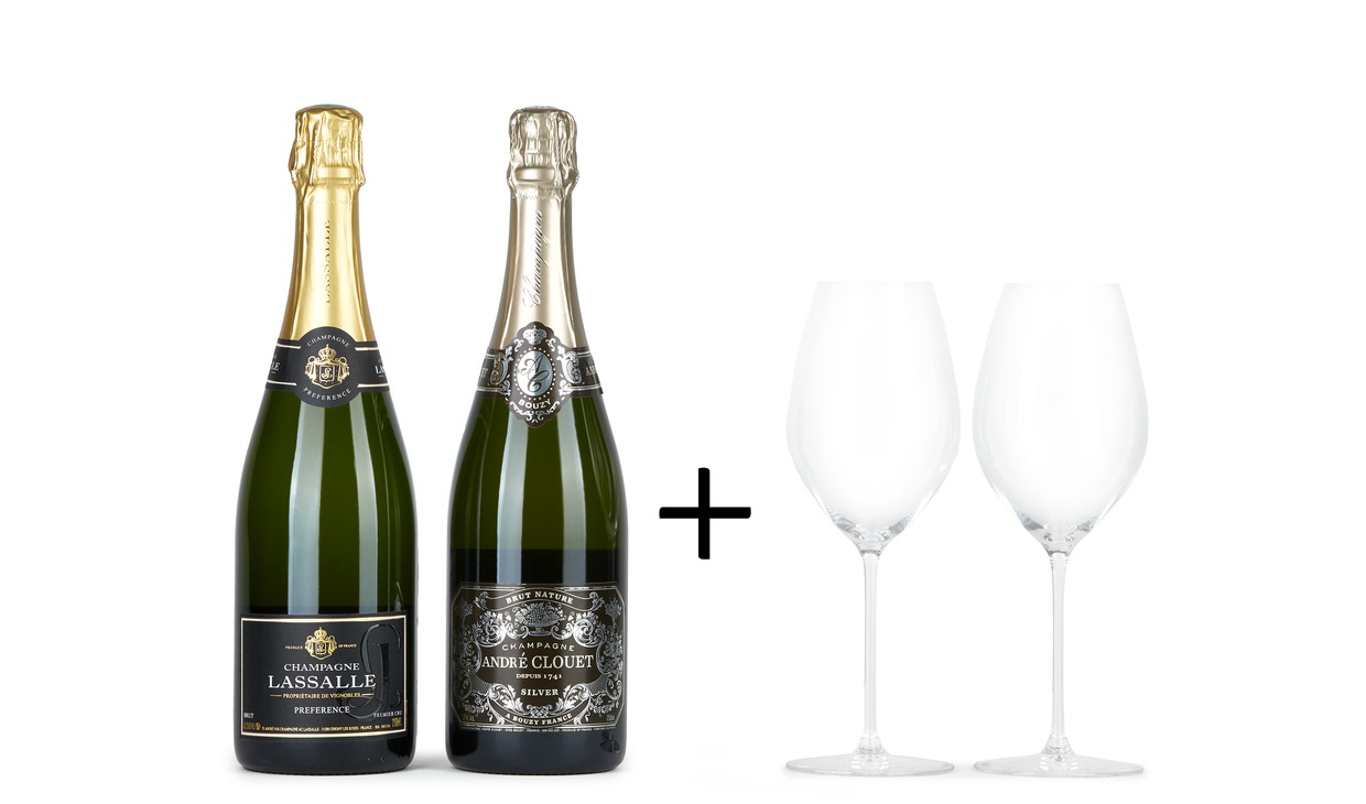 Пара шампанских + бокалы Riedel
