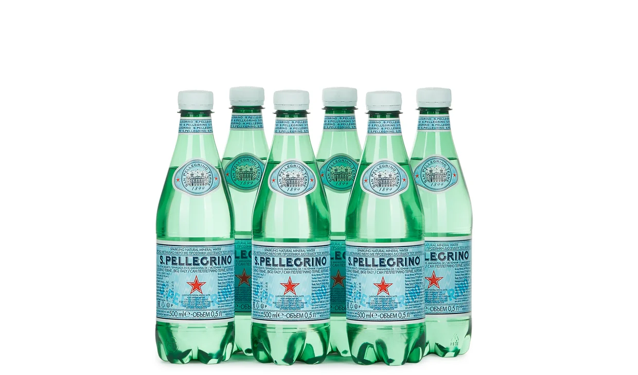 Набор вина - Ящик воды San Pellegrino, 6 бутылок воды по 0,5 л
