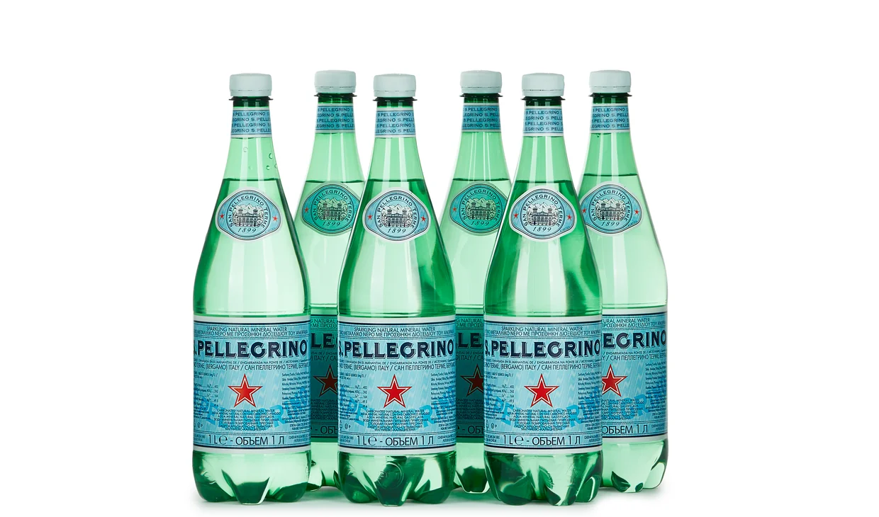 Набор вина - Ящик воды San Pellegrino 1 л, 6 бутылок воды по 1 л