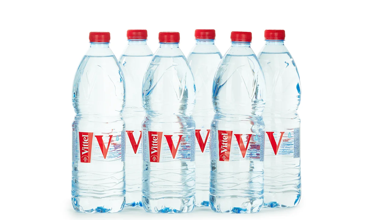 Набор вина - Ящик воды Vittel 1 л, 6 бутылок воды по 1 л