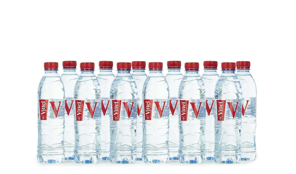 Набор вина - Ящик воды Vittel 0.5 л, 12 бутылок воды по 0,5 л