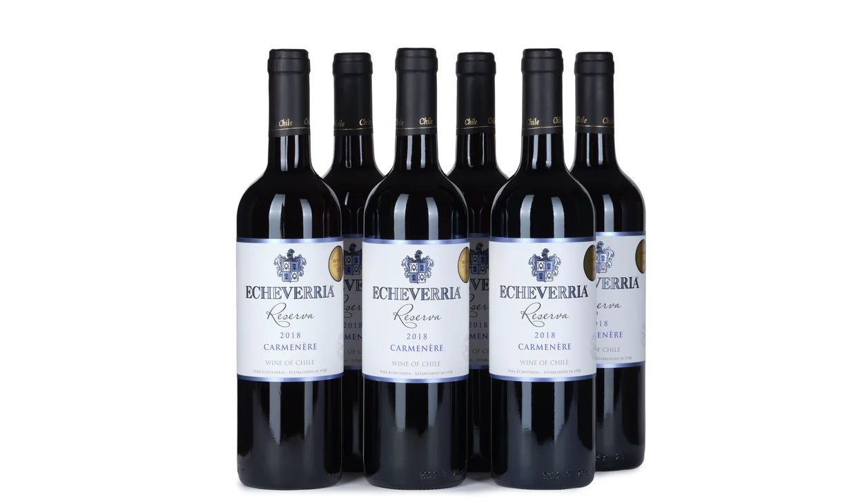 Набор вина - Ящик чилийского карменера Echeverria Reserva , 6 бутылок красного