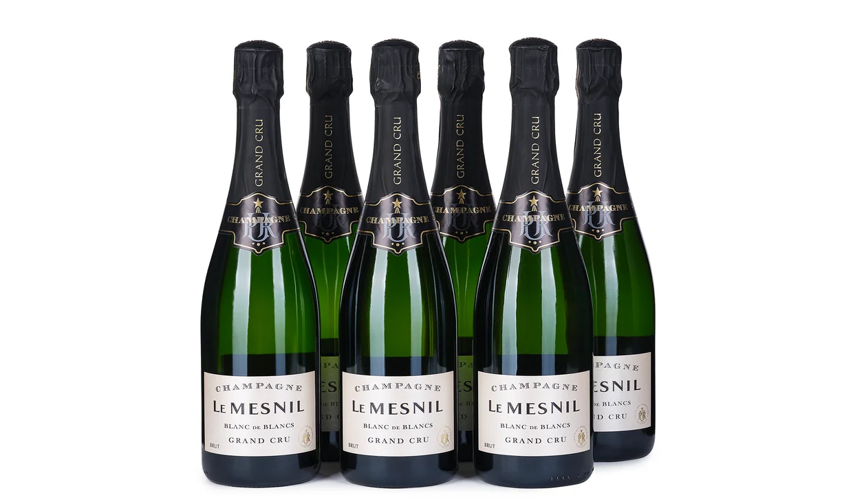 Набор вина - Ящик шампанского Le Mesnil Grand Cru Blanc de Blancs , 6 бутылок игристого