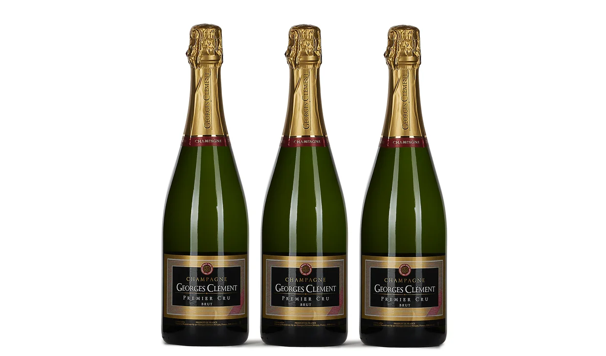Набор вина - Свое шампанское Georges Clement 1er Cru Brut, 3 бутылки шампанского