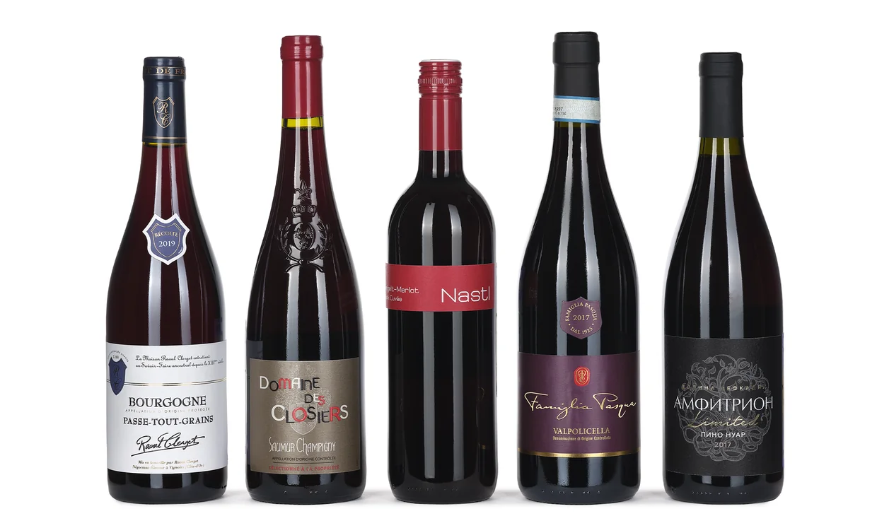 Набор вина - Легкие красные , 5 бутылок красного