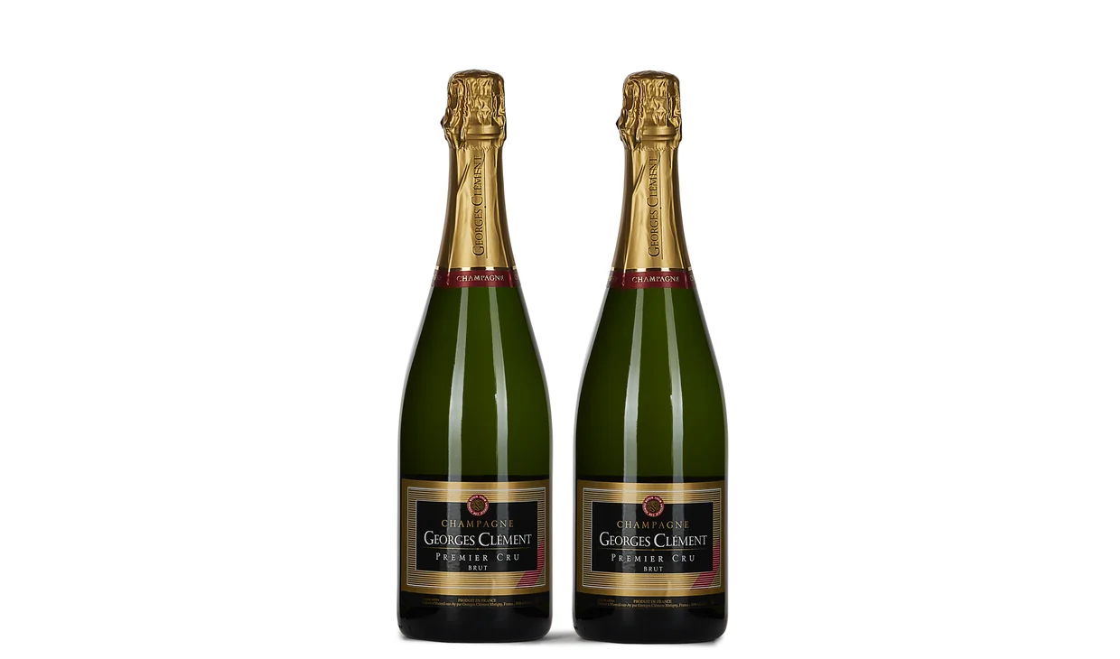 Набор вина - Свое шампанское Georges Clement 1er Cru Brut, 2 бутылки шампанского 