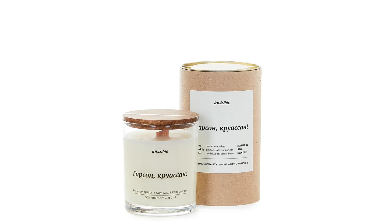 Набор вина - Гарсон, круассан!, 1 свеча