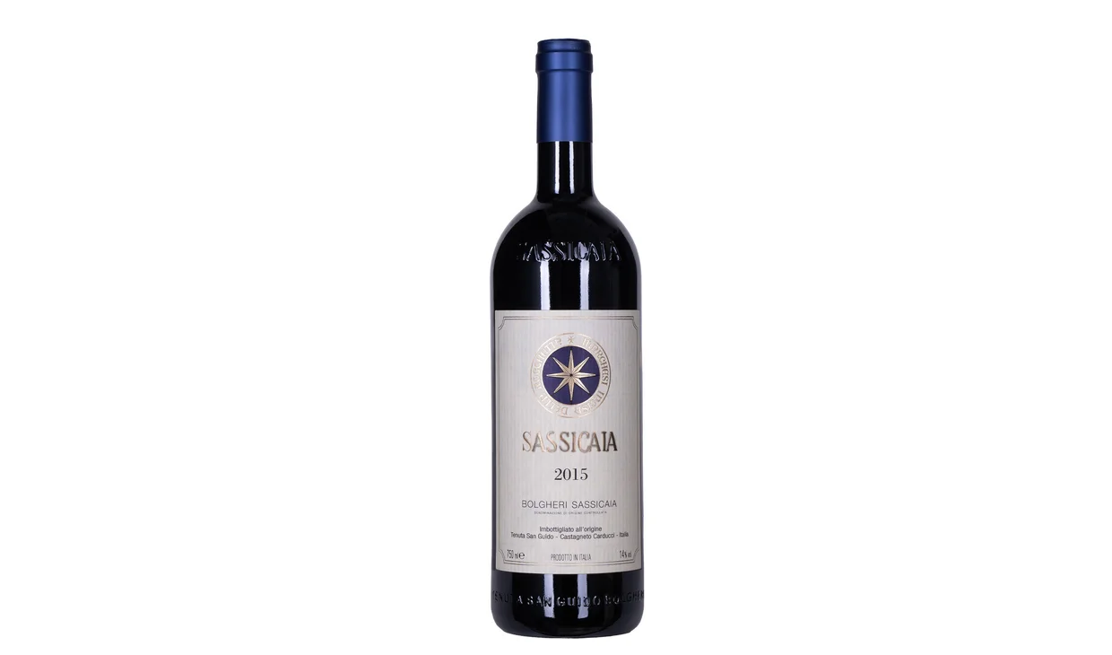 Набор вина - Супертосканское Sassicaia 2015, 1 бутылка красного