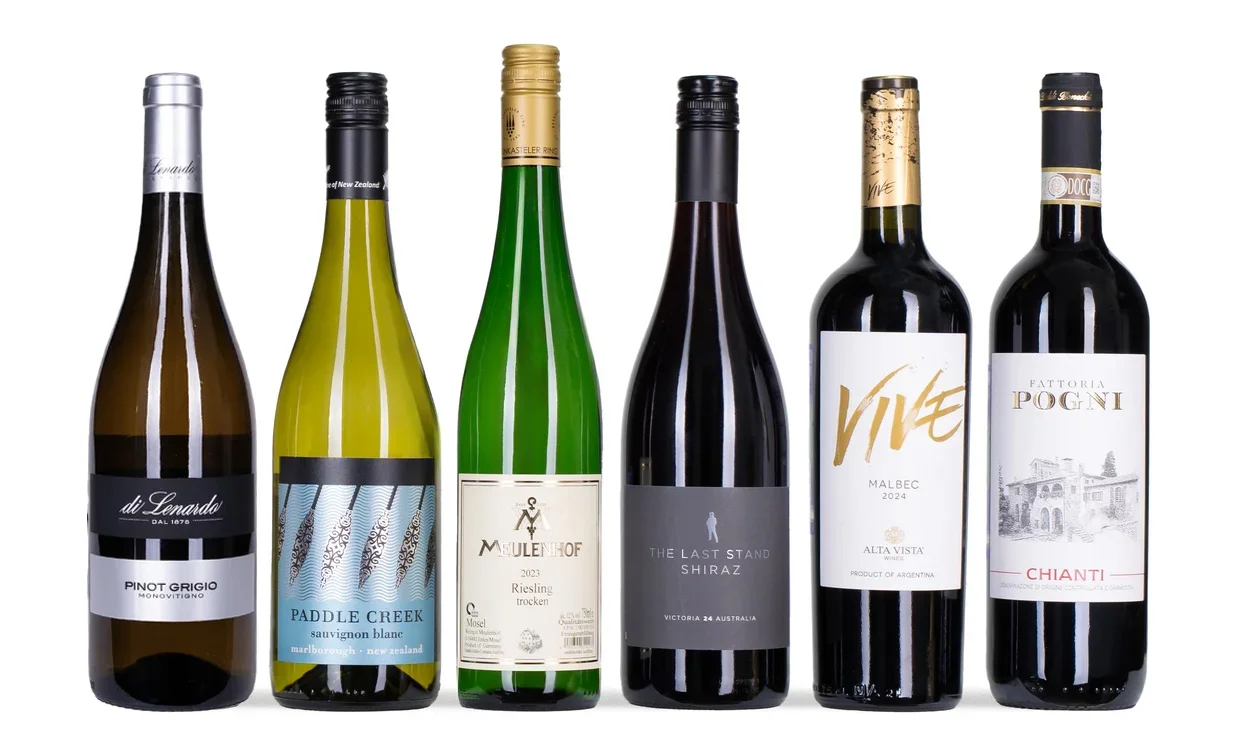 Набор вина - Гид по классике, 3 бутылки белого, 3 бутылки красного