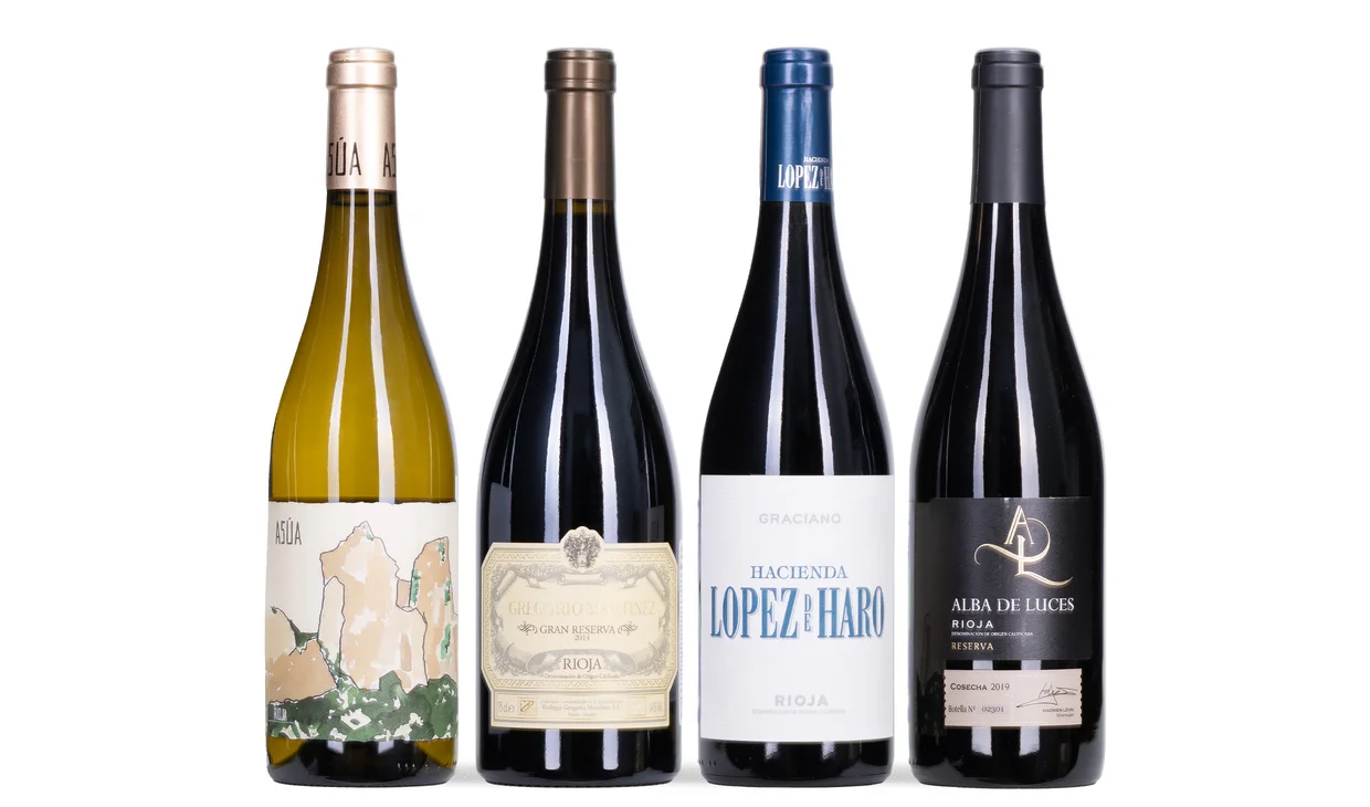 Набор вина - Учебник по Риохе, 1 бутылка белого и 3 бутылки красного