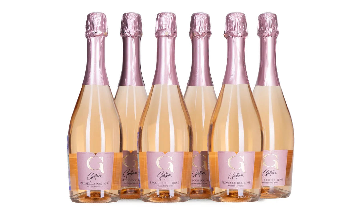 Набор вина - Ящик розового просекко для легких на подъем, 6 бутылок игристого