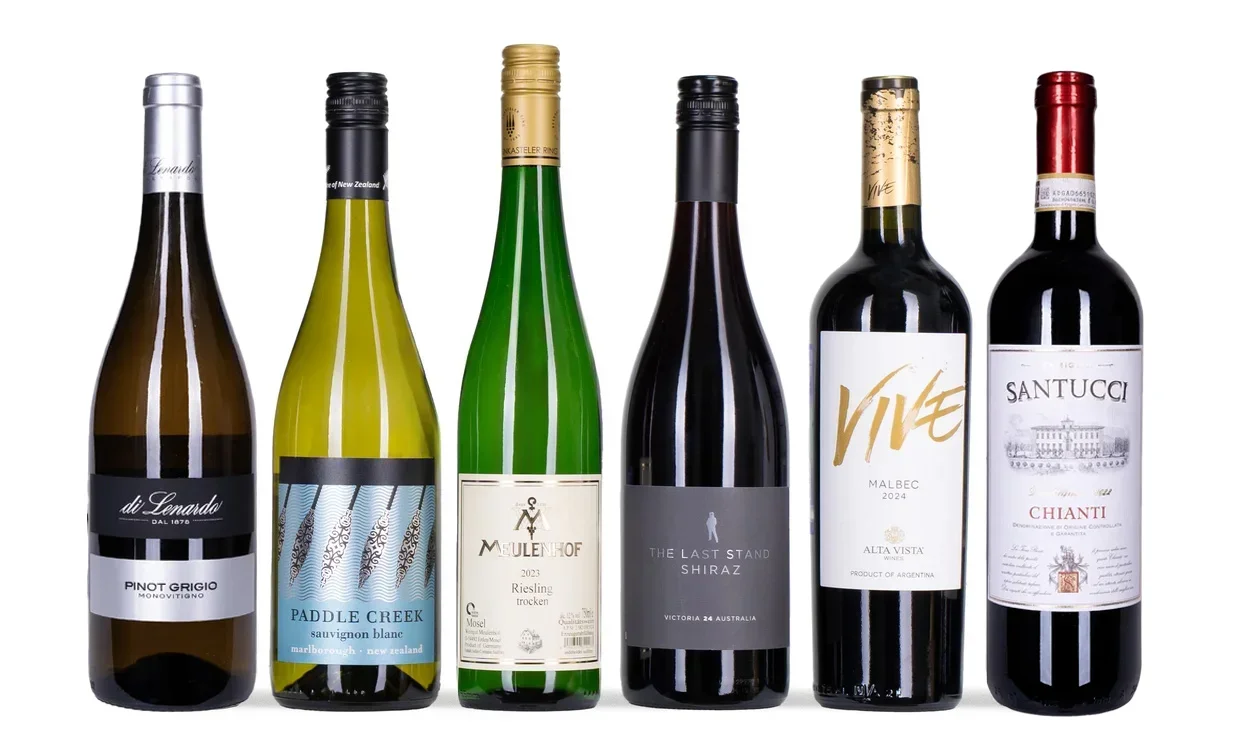 Набор вина - Гид по классике, 3 бутылки белого, 3 бутылки красного