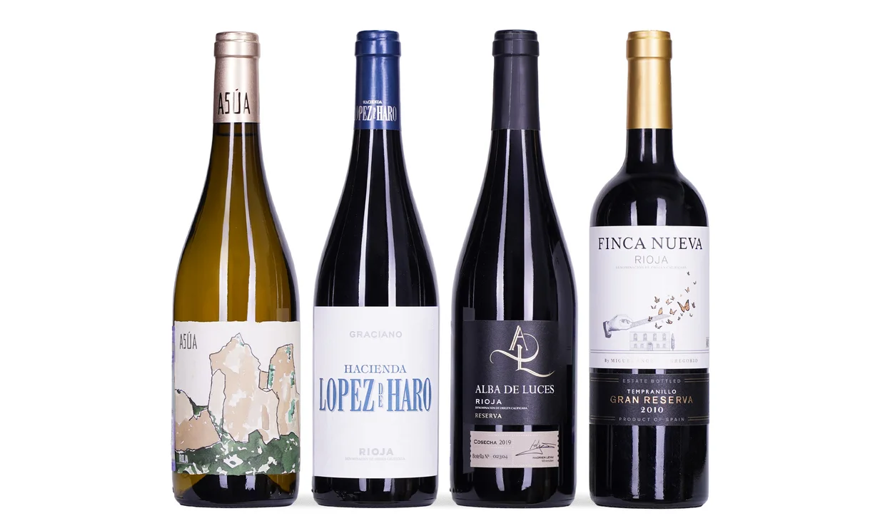 Набор вина - Учебник по Риохе, 1 бутылка белого и 3 бутылки красного