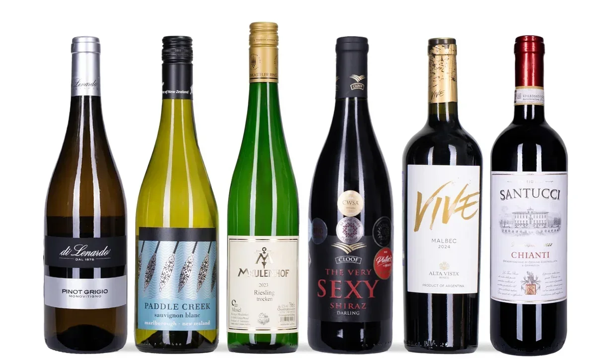 Набор вина - Гид по классике, 3 бутылки белого, 3 бутылки красного