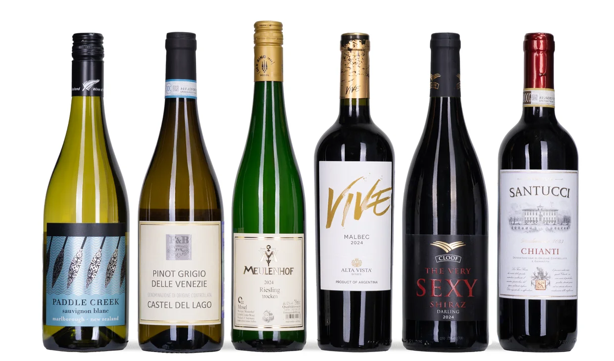 Набор вина - Гид по классике, 3 бутылки белого, 3 бутылки красного