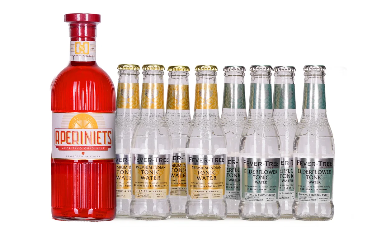 Набор вина - Аперолька-безалкоголька, 1 бутылка итальянского аперитива и 2 по 4 разных тоника